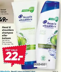 Bilka Head & shoulders shampoo eller balsam tilbud