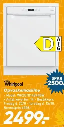 Bilka Whirlpool Opvaskemaskine tilbud