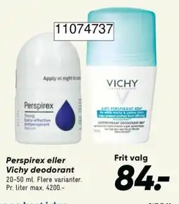 Bilka Perspirex eller Vichy deodorant tilbud