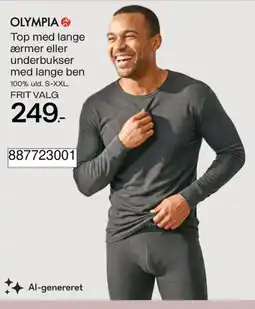 Bilka Olympia Top med lange ærmer eller underbukser med lange ben tilbud