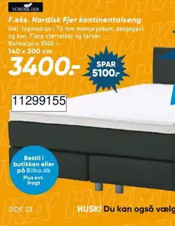 Bilka Nordisk Fjer kontinentalseng tilbud