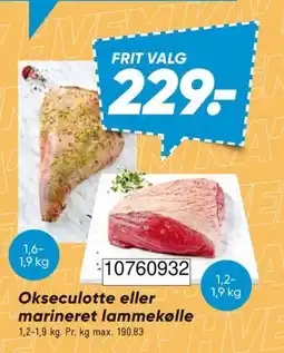 Bilka Okseculotte eller marineret lammekølle tilbud