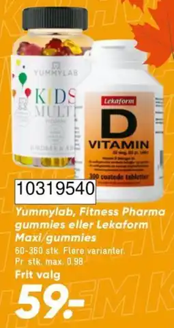 Bilka Yummilab Fitness Pharma gummies eller Lekaform Maxi/gummies tilbud