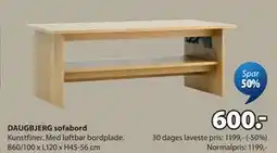 JYSK DAUGBJERG sofabord tilbud