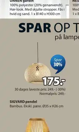 JYSK SIGVARD pendel tilbud