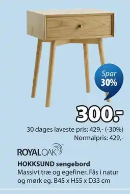 JYSK HOKKSUND sengebord tilbud