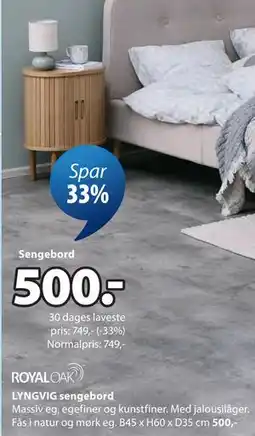 JYSK LYNGVIG sengebord tilbud