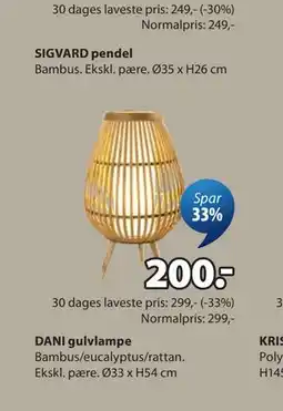 JYSK DANI gulvlampe tilbud