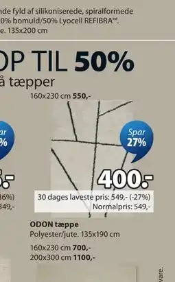 JYSK ODON tæppe tilbud