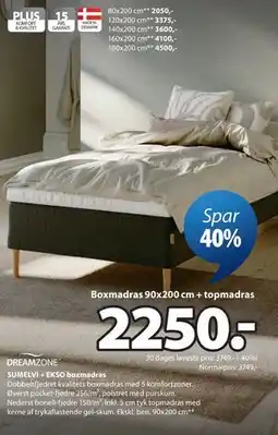 JYSK SUMELVI + EKSO boxmadras tilbud