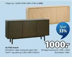JYSK ALSTED skænk tilbud