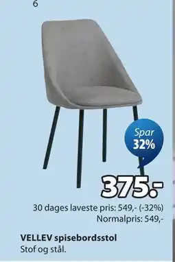 JYSK VELLEV spisebordsstol tilbud