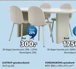 JYSK EJSTRUP spisebordsstol tilbud