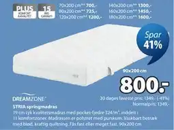 JYSK STRIA springmadras tilbud