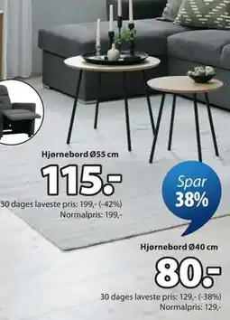 JYSK NYBO hjørnebord tilbud