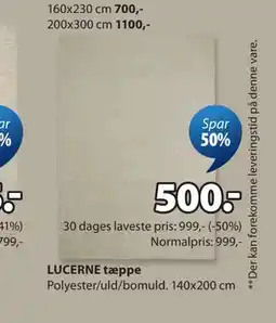 JYSK LUCERNE tæppe tilbud