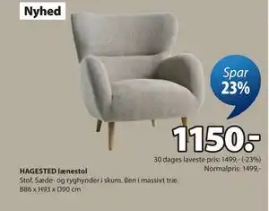 HAGESTED lænestol
