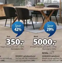 JYSK RISSKOV spisebordsstol tilbud