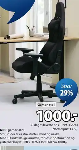 JYSK NIBE gamer-stol tilbud