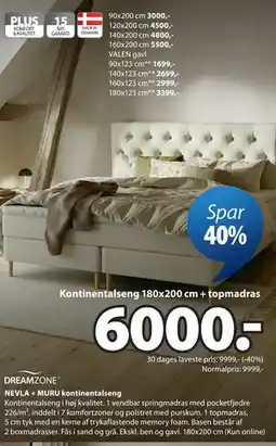 JYSK NEVLA + MURU kontinentalseng tilbud