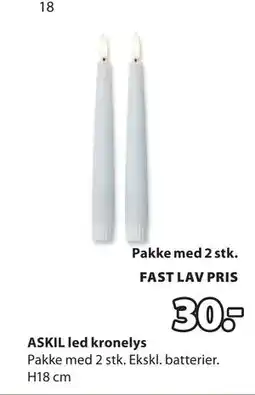 JYSK ASKIL led kronelys tilbud