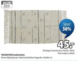 JYSK NISSAFORS bademåtte tilbud