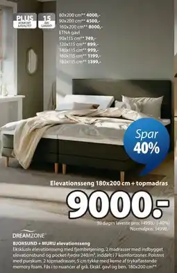 JYSK BJORSUND + MURU elevationsseng tilbud