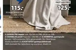 JYSK SANDELTRE tæppe tilbud