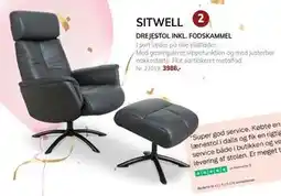 Daells Bolighus SITWELL DREJESTOL INKL. FODSKAMMEL tilbud