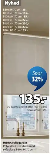 JYSK HIDRA rullegardin tilbud