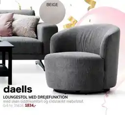 Daells Bolighus LOUNGESTOL MED DREJEFUNKTION tilbud