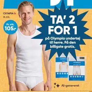 Bilka Olympia undertøj til herre tilbud