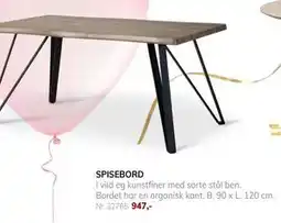 Daells Bolighus SPISEBORD tilbud