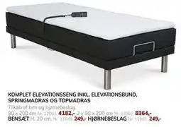 Daells Bolighus KOMPLET ELEVATIONSSENG INKL. ELEVATIONSBUND, SPRINGMADRAS OG TOPMADRAS tilbud