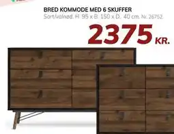 Daells Bolighus BRED KOMMODE MED 6 SKUFFER tilbud
