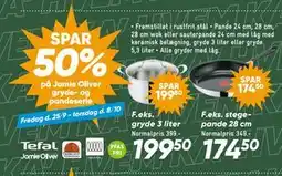 Bilka SPAR 50% på Jamie Oliver gryde- og pandeserie tilbud