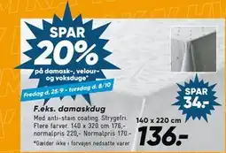 Bilka SPAR 20% på damask-, velour- og voksduge tilbud
