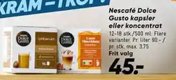 Bilka Nescafé Dolce Gusto kapsler eller koncentrat tilbud