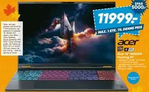 Bilka Acer 16” WQXGA Gaming PC tilbud