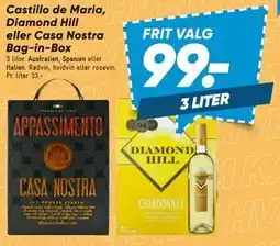 Bilka Castillo de Maria, Diamond Hill eller Casa Nostra Bag-in-Box tilbud