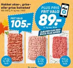 Bilka Hakket okse-, grise- eller grise/kalvekød tilbud