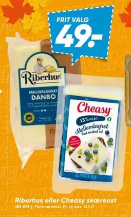 Bilka Riberhus eller Cheasy skæreost tilbud