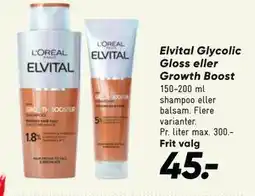 Bilka Elvital Glycolic Gloss eller Growth Boost tilbud