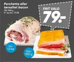 Bilka Porchetta eller tørsaltet bacon tilbud