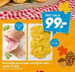 Bilka Forstegte panerede schnitzler eller skank af gris tilbud