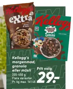 Bilka Kellogg’s morgenmad, granola eller müsli tilbud