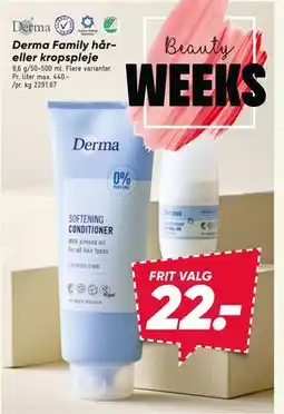 Bilka Derma Family hår- eller kropspleje tilbud