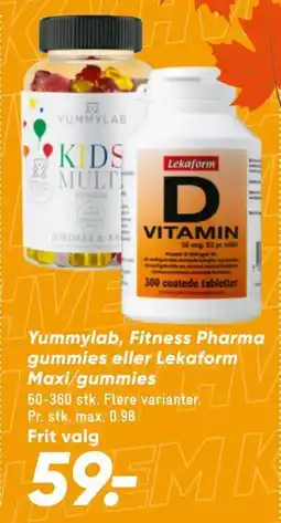 Bilka Yummylab, Fitness Pharma gummies eller Lekaform Maxi/gummies tilbud