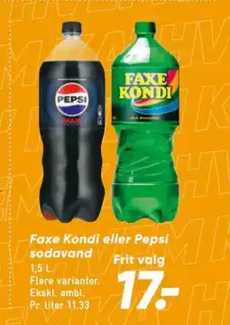 Bilka Faxe Kondi eller Pepsi sodavand tilbud