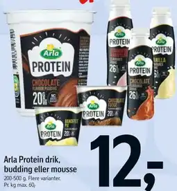 Føtex Arla Protein drik, budding eller mousse tilbud